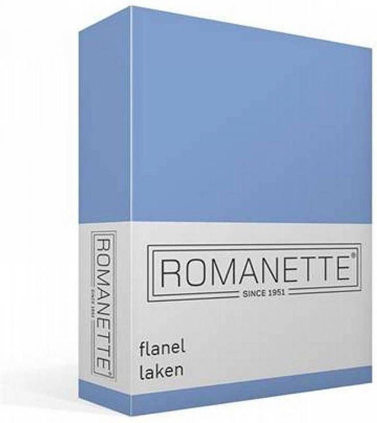 Romanette Flanellen Laken 100% Geruwde Flanel katoen 2 persoons(200x260 Cm) Blauw