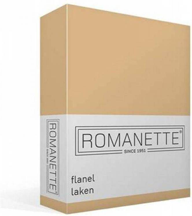 Romanette Flanellen Laken 100% Geruwde Flanel katoen 2 persoons(200x260 Cm) Zand