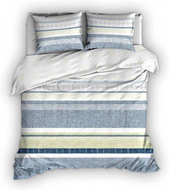 Romanette Hamptons Dekbedovertrek 2 persoons(200x200/220 Cm + 2 Slopen) Katoen Blauw