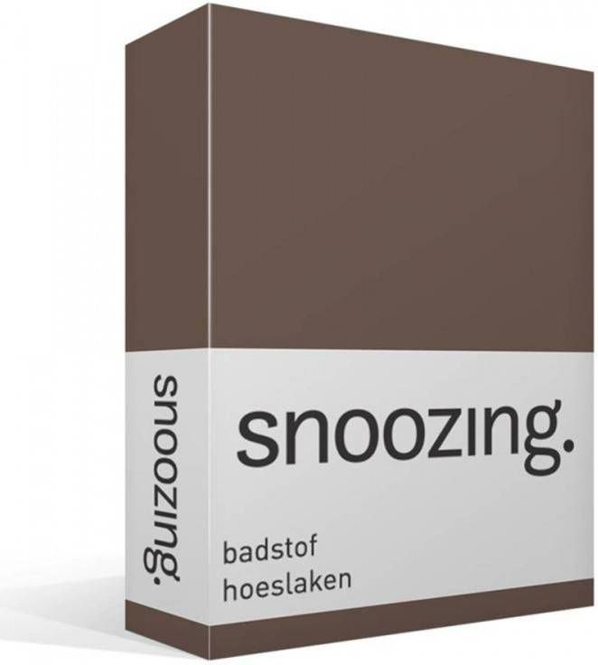 Snoozing Badstof Hoeslaken 80% Katoen 20% Polyester Lits jumeaux(140x210/220 Of 160x200 Cm) Taupe
