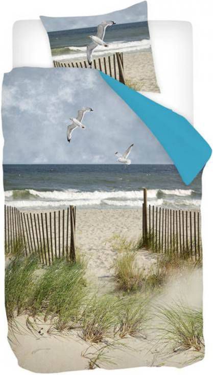 Snoozing Beach Dekbedovertrek 1 persoons(140x200/220 Cm + 1 Sloop) Katoen Satijn Multi