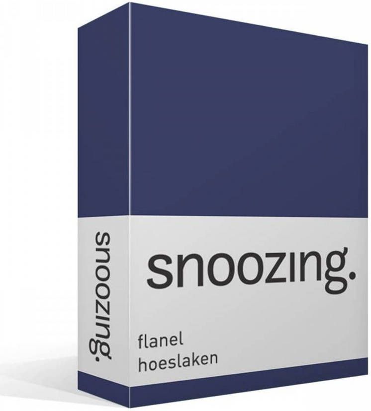 Snoozing Flanel Hoeslaken 140x200 Cm Navy