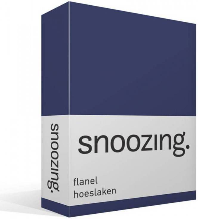 Snoozing Flanel Hoeslaken 160x200 Cm Navy