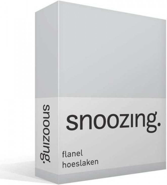 Snoozing Flanel Hoeslaken 160x200 Cm Grijs