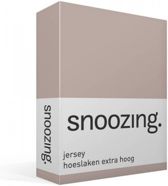 Snoozing Hoeslaken Extra Hoog Jersey 160x200 Taupe