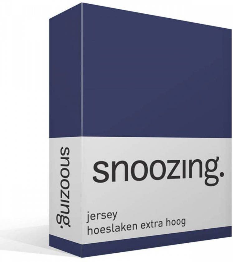 Snoozing Hoeslaken Extra Hoog Jersey 160x210/220 Navy