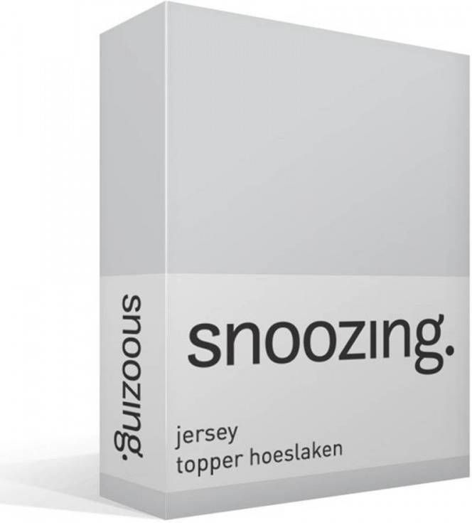 Snoozing Jersey Topper Hoeslaken Katoen 90x210/220 Grijs