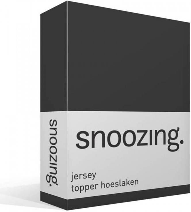 Snoozing Jersey Topper Hoeslaken Katoen 180x200 Antraciet