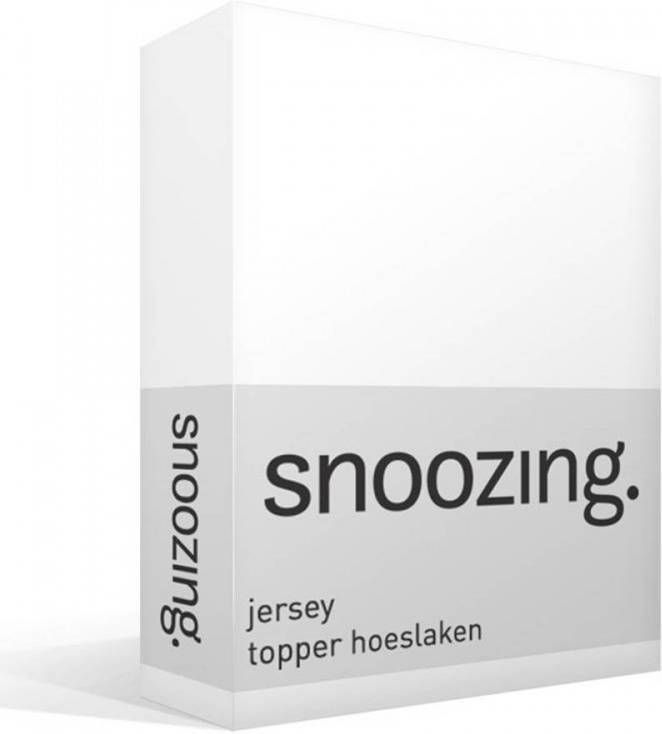 Snoozing Jersey Topper Hoeslaken Katoen 200x210/220 Wit