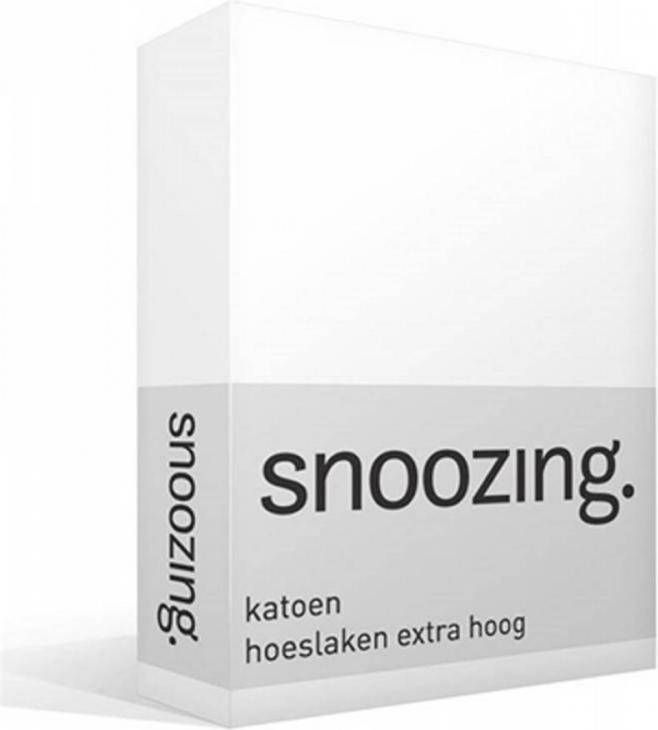 Snoozing Katoen Extra Hoog Hoeslaken 90x220 Wit
