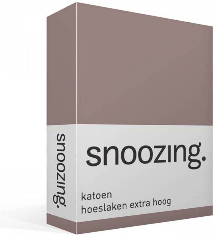Snoozing Katoen Extra Hoog Hoeslaken 90x220 Taupe