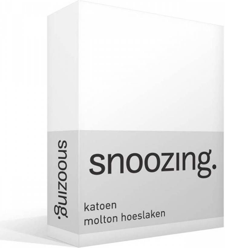 Snoozing Katoen Molton Hoeslaken Lits jumeaux 160x220 Wit