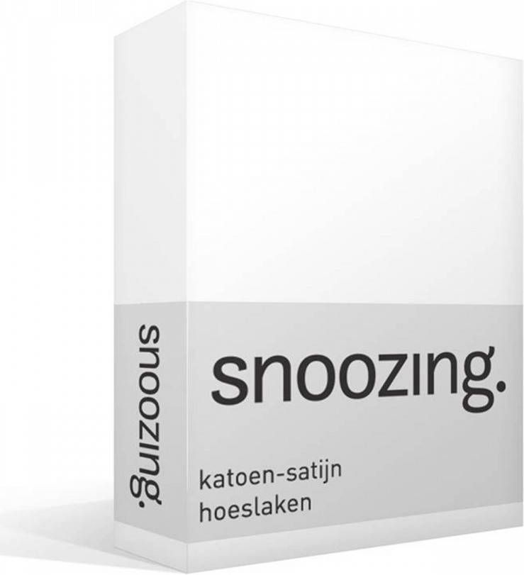 Snoozing Katoen satijn Hoeslaken 80x200 Wit