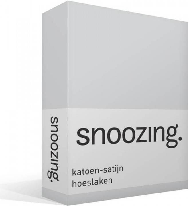 Snoozing Katoen satijn Hoeslaken 200x220 Grijs