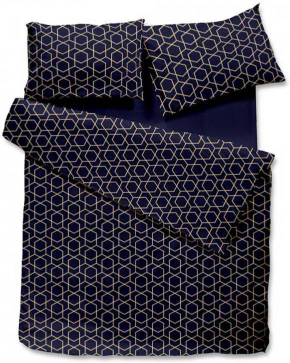 Snoozing Sasha Dekbedovertrek 100% Katoen satijn 1 persoons(140x200/220 Cm + 1 Sloop) 1 Stuk(65x65 Cm) Blauw