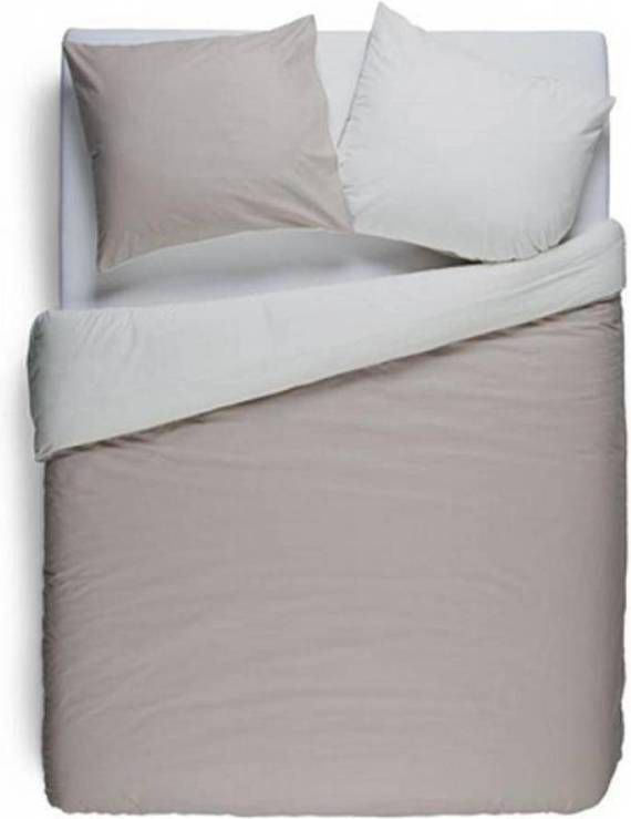 Snoozing Two Tone Dekbedovertrek Lits jumeaux(240x200/220 Cm + 2 Slopen) Katoen Camel/ivoor