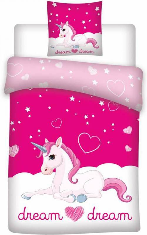 SimbaShop Unicorn Dream Dekbedovertrek Eenpersoons 140 X 200 Cm Roze