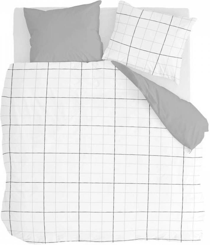 Walra Four square Dekbedovertrek Lits jumeaux(240x200/220 Cm + 2 Slopen) Flanel Wit