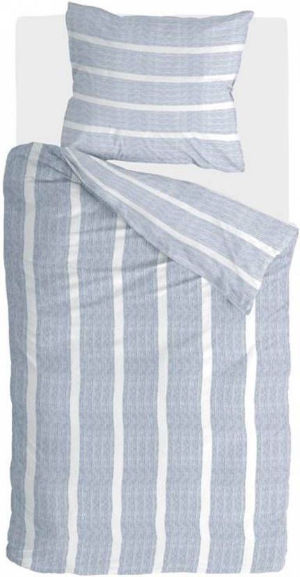 Walra Stripe Along Dekbedovertrek 1 persoons(140x200/220 Cm + 1 Sloop) Katoen Blauw