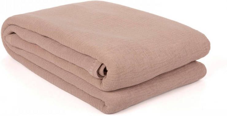 Yellow Katoen Bedsprei Plaid Ica Mellow Rose 270x260cm