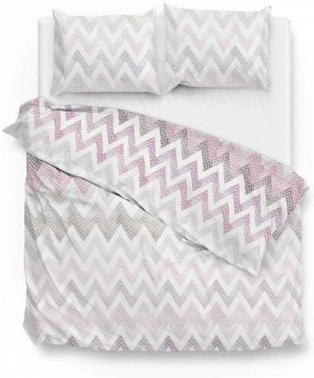 Merkloos Zo! Home Dekbedovertrek Sally Roze Lits jumeaux Xl 260x200/220 Cm