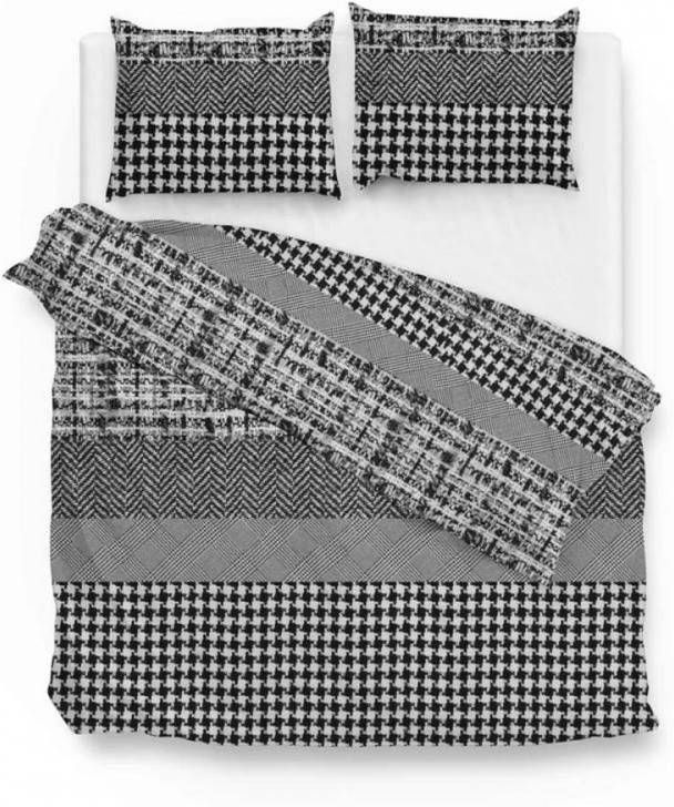 Lion Beddenshop Zo!home Carmo Dekbedovertrek Lits jumeaux(240x200/220 Cm + 2 Slopen) Katoen Black/white