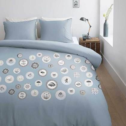 Ambiante dekbedovertrek Bjarne blauwgrijs 240x200/220 cm Leen Bakker