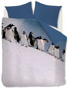 Ambiante dekbedovertrek Penguins blauw 240x200/220 cm Leen Bakker