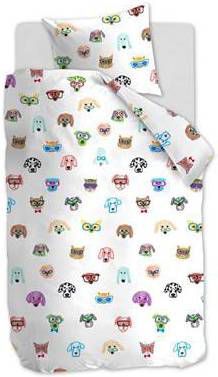 Ambiante dekbedovertrek In Your Face multikleur 140x200/220 cm Leen Bakker