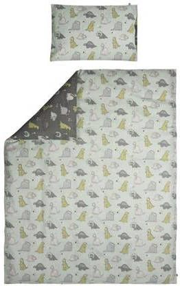 Briljant Baby katoenen peuter dekbedovertrek Dinoprint groen(dekbedovertrek 120x150 cm )
