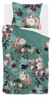 Smulderstextiel nl Byrklund Flowers United Dekbedovertrek 1 persoons(140x200/220 Cm + 1 Sloop) Katoen Turquoise