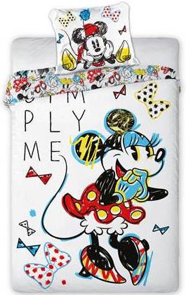 Disney Minnie Mouse Simply Me Dekbedovertrek Eenpersoons 140 X 200 Cm Wit