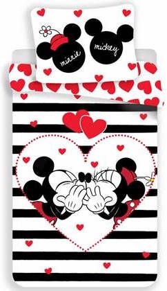 SimbaShop Dekbedovertrek Disney Minnie Mouse Stripe Eenpersoons 140x200 Cm Multi