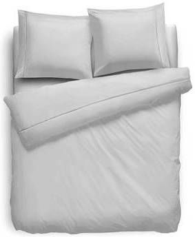 Elegance Dekbedovertrek Uni Percal Katoen Met Bies Zilver 140x200/220cm