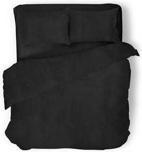 Elegance Dekbedovertrek Velvet Uni Black 200x200/220cm