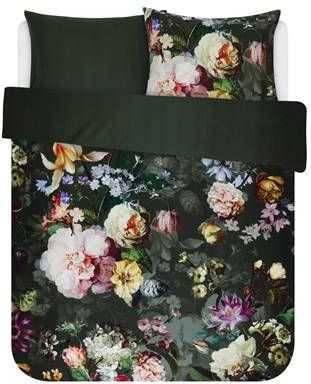 Essenza Fleur Dekbedovertrek 100% Katoen satijn 2 persoons(200x200/220 Cm + 2 Slopen) 2 Stuks(60x70 Cm) Groen