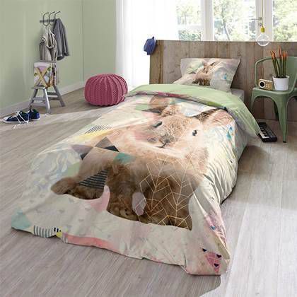 Good Morning Coby Dekbedovertrek Katoen 1 persoons(140x200/220 Cm + 1 Sloop) Multi