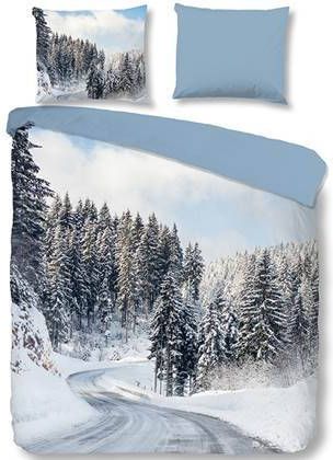 Good Morning Snowy Road Flanel Dekbedovertrek Lits jumeaux(240x200/220 Cm + 2 Slopen) Flanel Multi