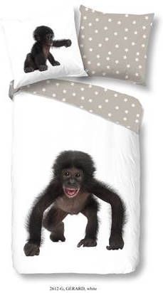 Good Morning Gerard Dekbedovertrek Katoen 1 persoons(140x200/220 Cm + 1 Sloop) Wit