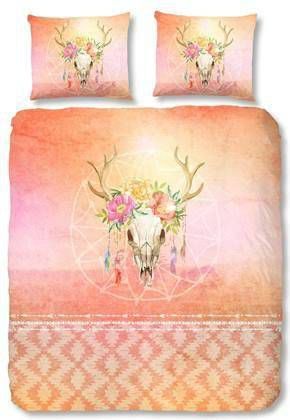 Good Morning dekbedovertrek Skully oranje 200x200/220 cm Leen Bakker
