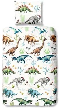 Good Morning kinderdekbedovertrek Dino wit 140x200/220 cm Leen Bakker