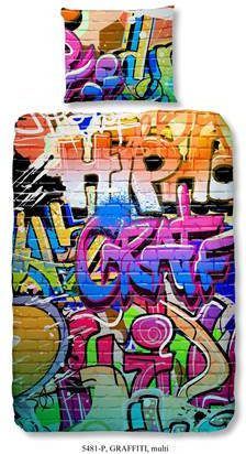 Good Morning Dekbedovertrek 5481 P GRAFFITI 140x200/220 cm meerkleurig