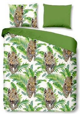 Good Morning Jungle Dekbedovertrek Lits jumeaux(240x200/220 Cm + 2 Slopen) Katoen Groen