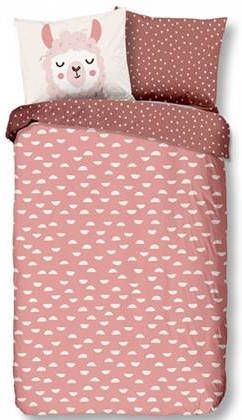 Good Morning Peuter Dekbedovertrek Lama Roze Junior(120 x 150 cm )