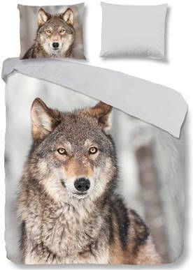 Good Morning dekbedovertrek Wolf multikleur 140x200/220 cm Leen Bakker
