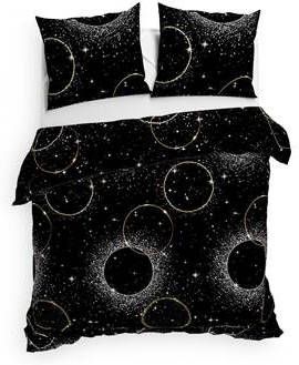 Heckett Lane Dekbedovertrek Flanel Cayla Night Black 200x200/220cm