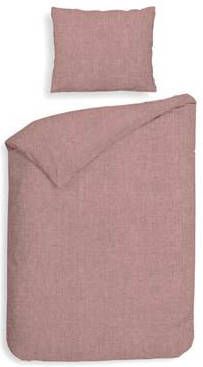 Heckett & Lane Flanel Dekbedovertrek Franela Shady Roze Lits jumeaux Xl 260x200/220 Cm