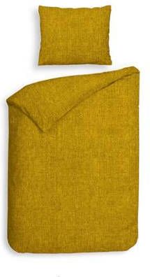 Heckett & Lane Flanel Dekbedovertrek Franela Sunset Goud Lits jumeaux Xl 260x200/220 Cm