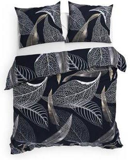 Heckett Lane Dekbedovertrek Flanel Liba Oil Black 200x200/220cm