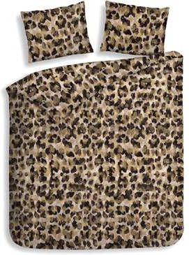 Heckett & Lane Flanel Dekbedovertrek Nora Gouden Bruin Lits jumeaux Xl 260x200/220 Cm